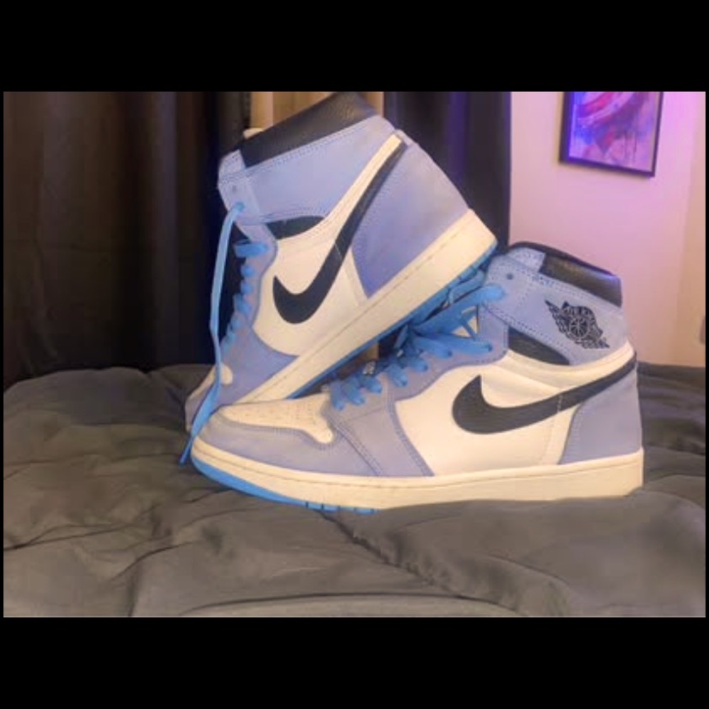 Nike Air Jordan Blue and White High-Tops
